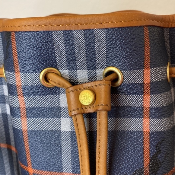 Burberry Bucket Bag coated canvas navy blue Haymarket pattern - Picture 5 of 14